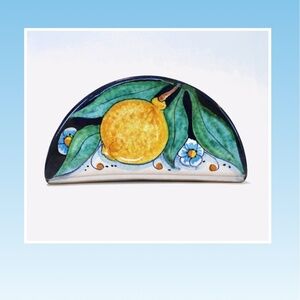 Pascoa Paskal De Mund Mundo Italian Ceramic Clay Lemon Art Napkin Holder